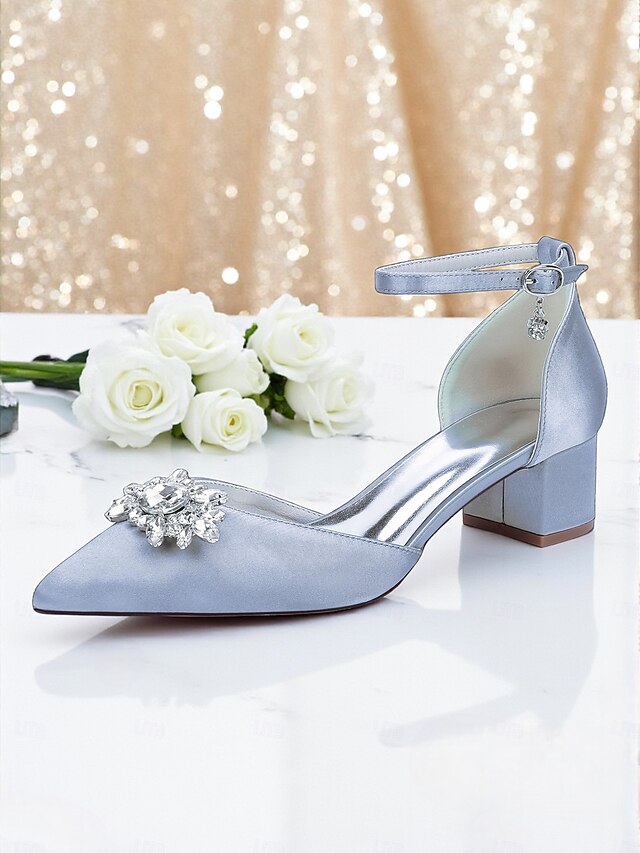 Shoes Burgundy Women's Heel Satin Block with Wedding