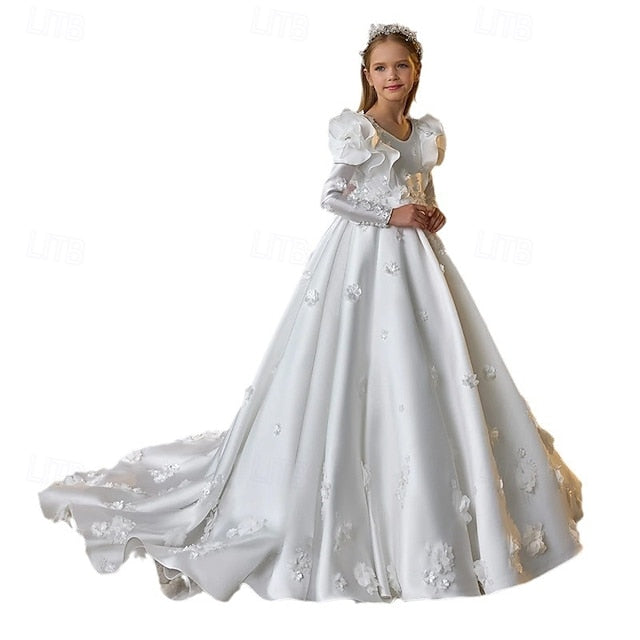 Communion Girl Girls' First Dress Flower Formal