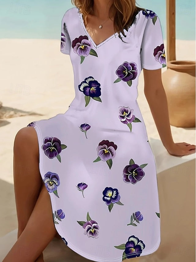 Easter Women's Midi Dress T Shirt Dress Tee Dress Sundress