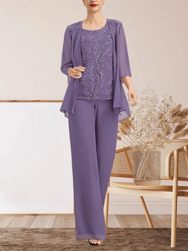 Dress Mother of Guest the Elegant Piece Pantsuit Bride 3 Wedding