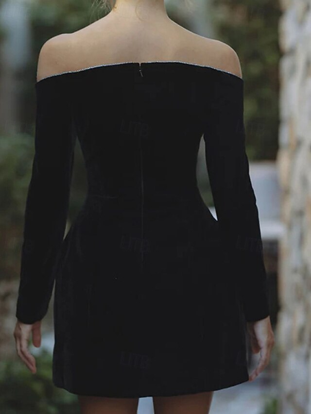 Women's Mini Dress Black Dress Velvet Dress Party Dress