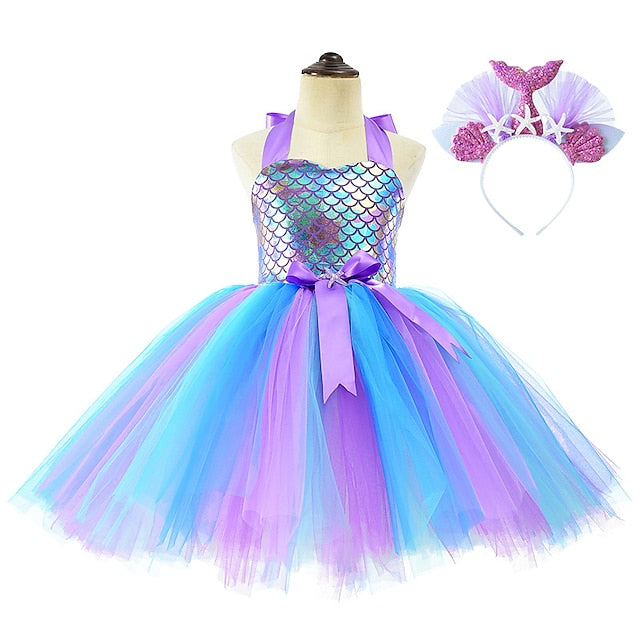 Princess Little Tail Ariel Aqua Girl Flower Mermaid