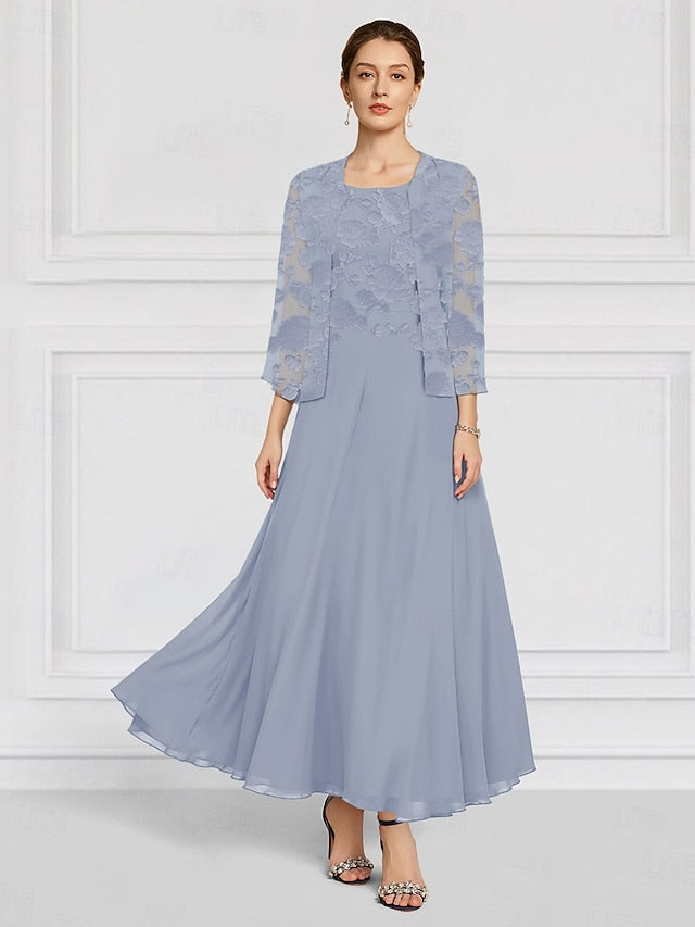 A-Line the Floral Mother Bride SkyBurnt Out of Lace Piece Two