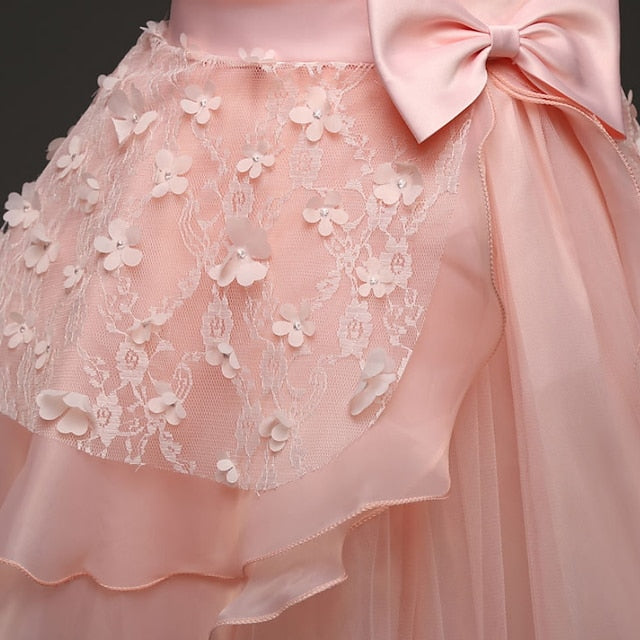 Colored Solid Flower Girl Kids Girls' Dress