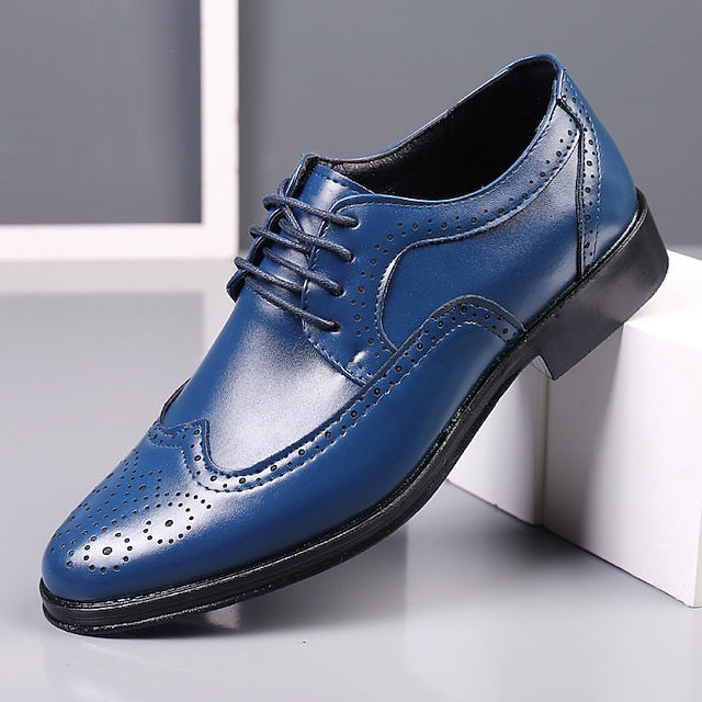 Classic – Shoes Faux Leather Brogue Brown Men's