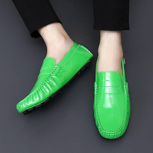 Slip-Ons Loafers Men's Driving Leather Penny PU
