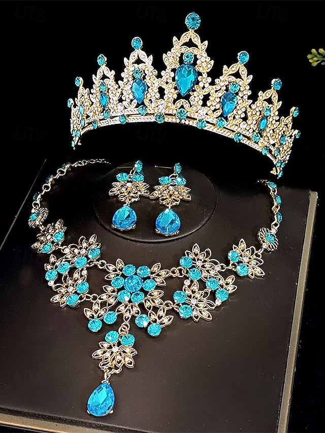 Elegant – Rhinestone and Jewelry Silver Set Women's Tiara