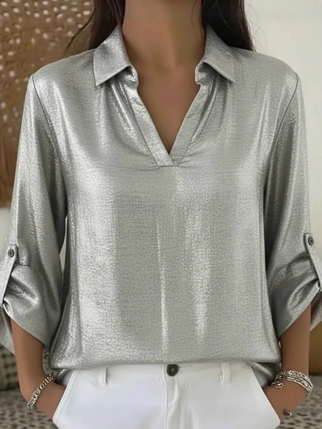 Women's Shirt Casual Shirt Plain Vintage Stylish Classic