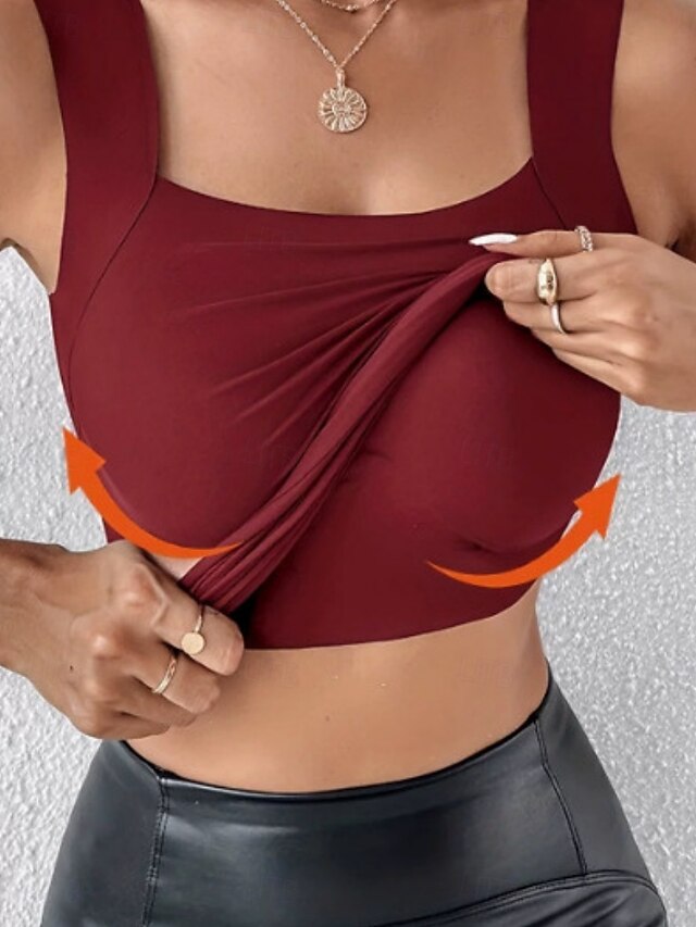 Women's Tank Top Sleeveless Shirt Tee Top Solid Color