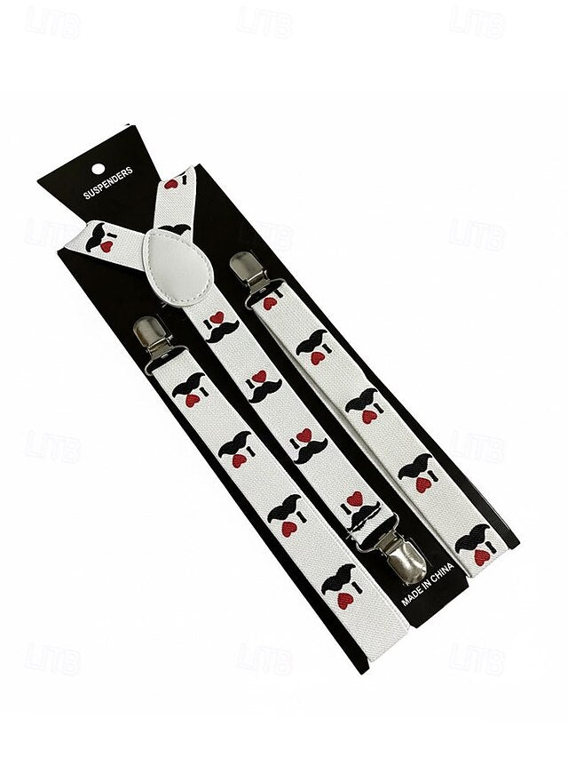 Men's Suspenders Snowman Christmas with