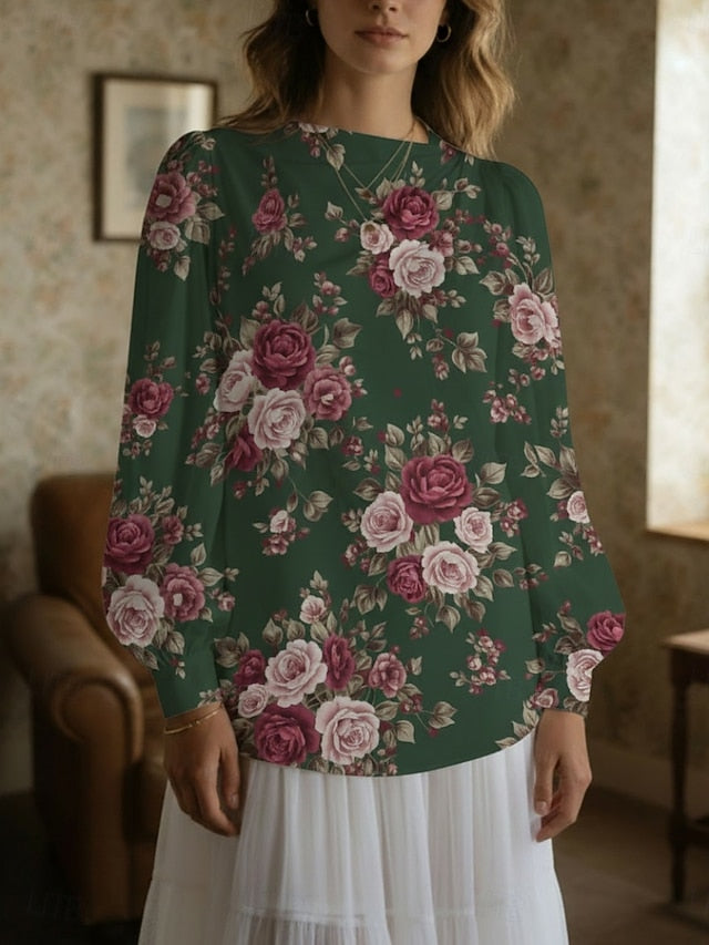 Women's Shirt Casual Shirt Blouse Print Floral Graphic