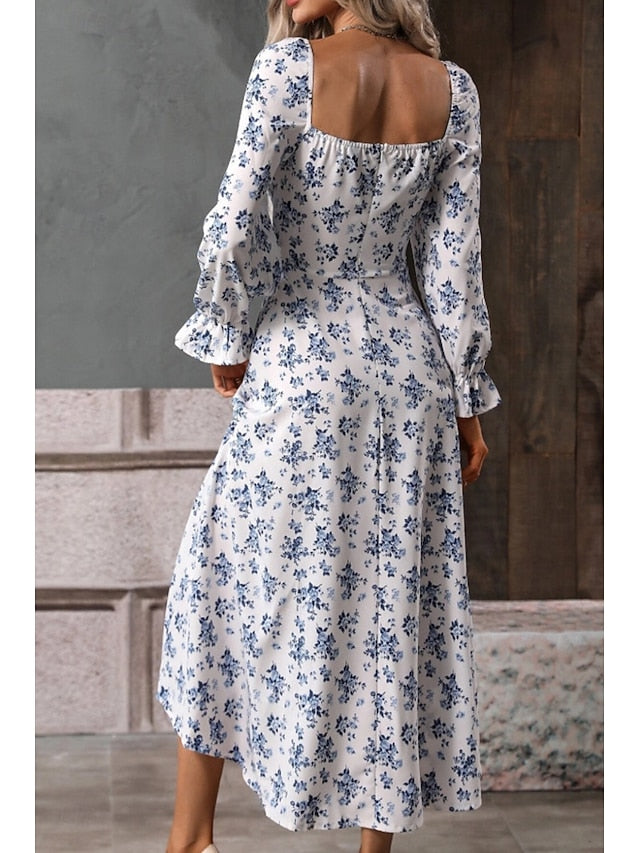 Women's Midi Dress Graduation Dress Floral Dress Fashion