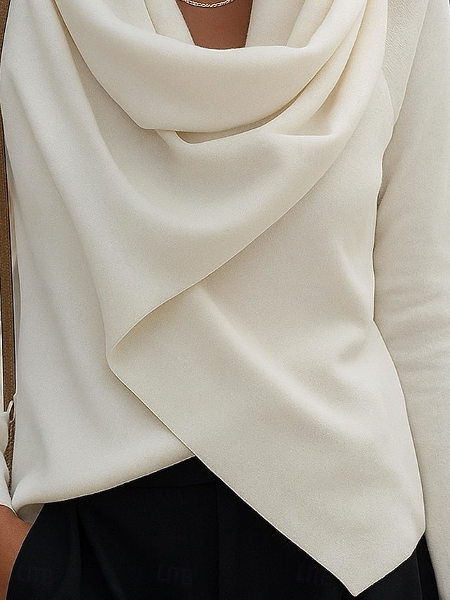Women's Blouse Ruched Solid Color Elegant Stylish Basic