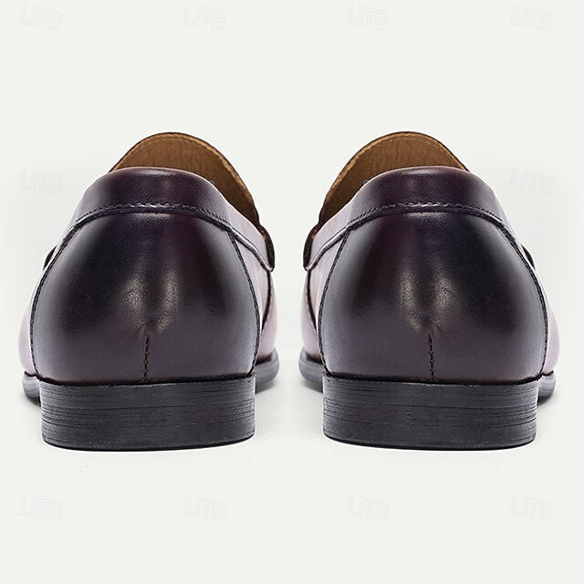 with Slip-On Brown Loafers Men's Shoes Leather Penny