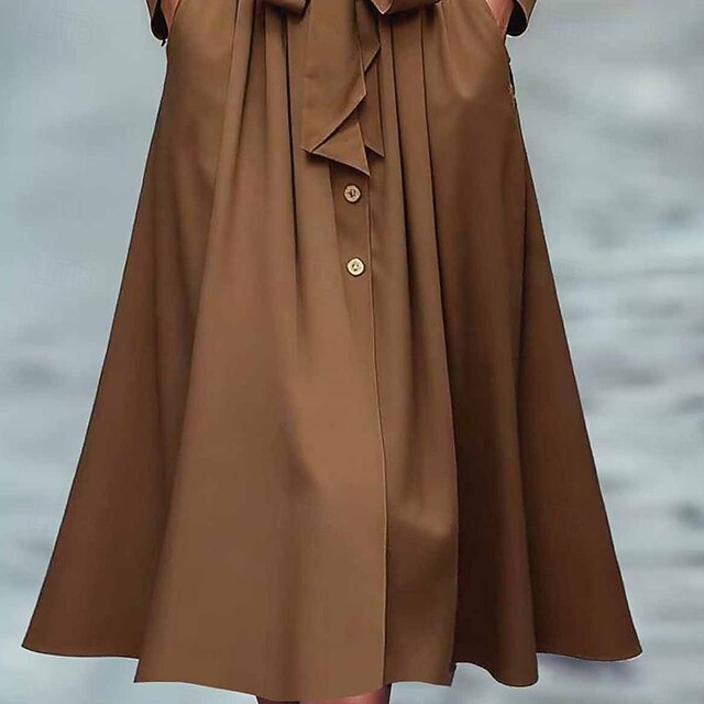 Women's Midi Dress Shirt Dress Elegant Modern Daily Office