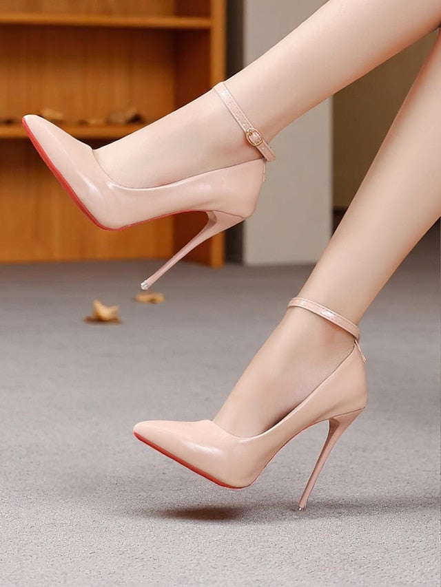 Ankle Women's Leather with Heels Stiletto Patent Black