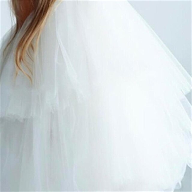 Sleeveless Wedding Party Color Solid Girls' Mesh Dress Kids