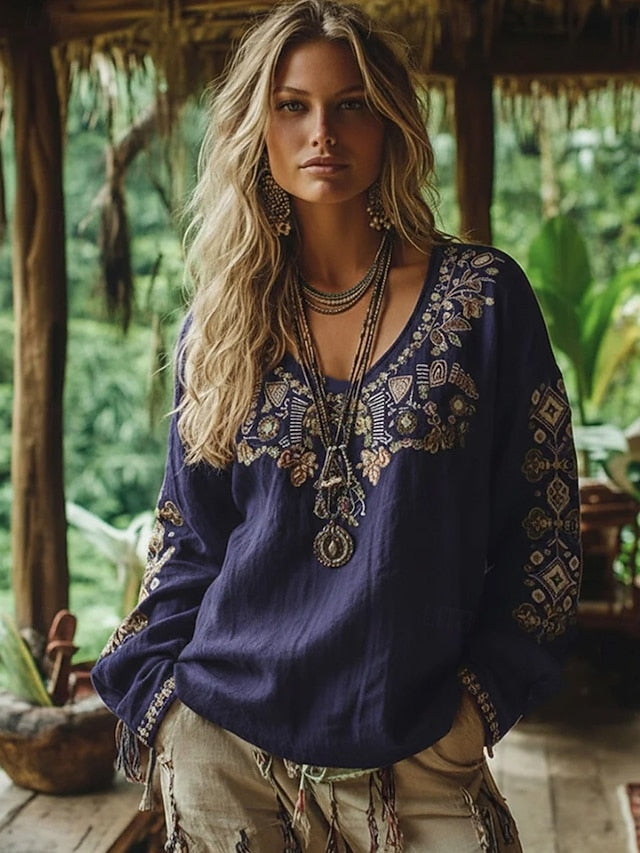 Women's Boho T-shirt T Shirt Tee Top Floral Graphic Plants