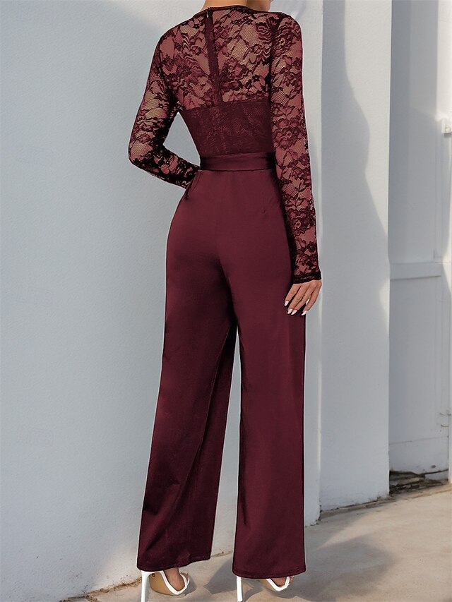 Jumpsuit / Pantsuit Mother of the Bride Elegant Casual Jewel