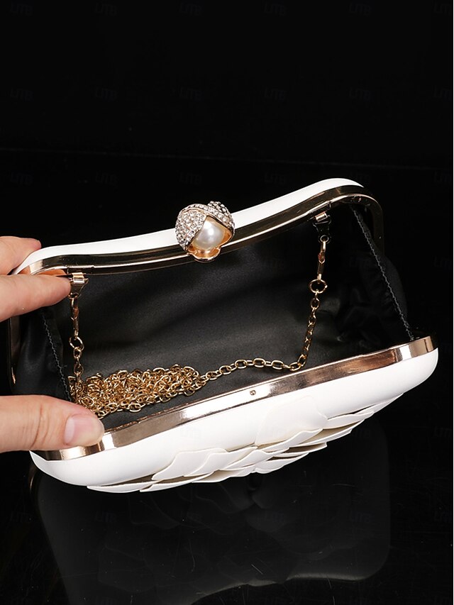 Shoes Bridal White with Floral-Embellished Clutch – Matching