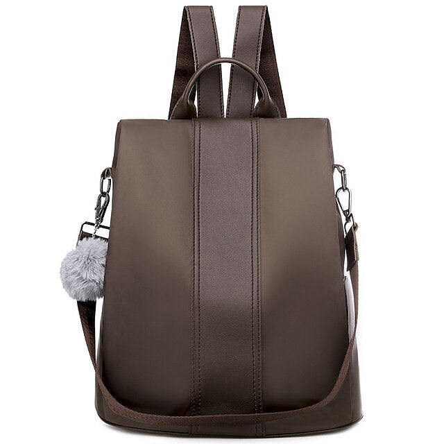 Pom with Purse Leather Convertible Women's Backpack Faux