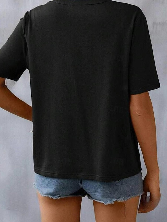 Women's Lace Shirt T Shirt Lace Patchwork Embroidered