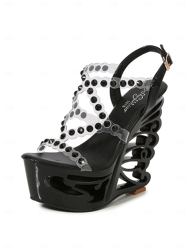 – Silver Women Rhinestone Dance Elegant Stiletto for Sandals