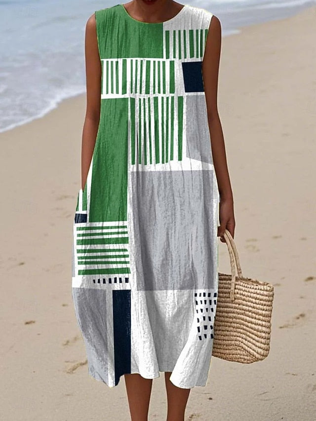 Women's Midi Dress Sundress Shift Dress A Line Dress