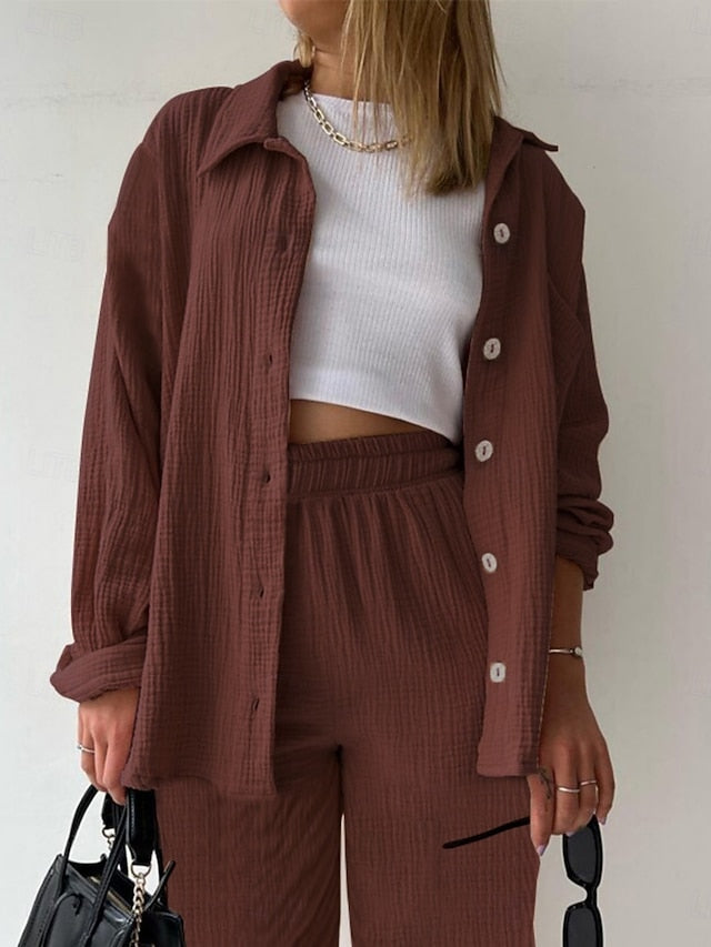Women's Two Piece Sets Pants Sets Bolero Top Long Sleeve