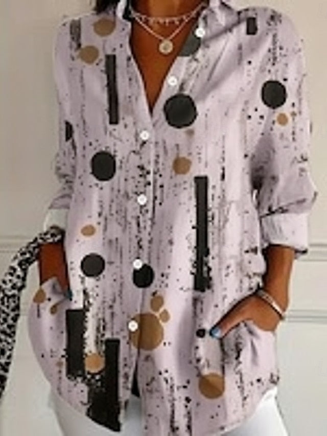 Women's Shirt Linen Like Breathable Lightweight Ombre
