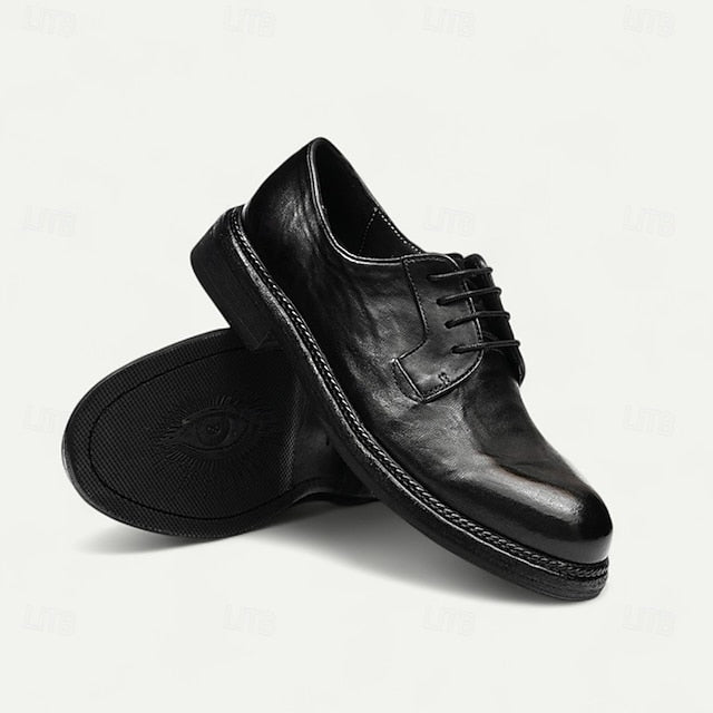 Shoes Derby Leather Clean Men's Goodyear Tan with and Welt