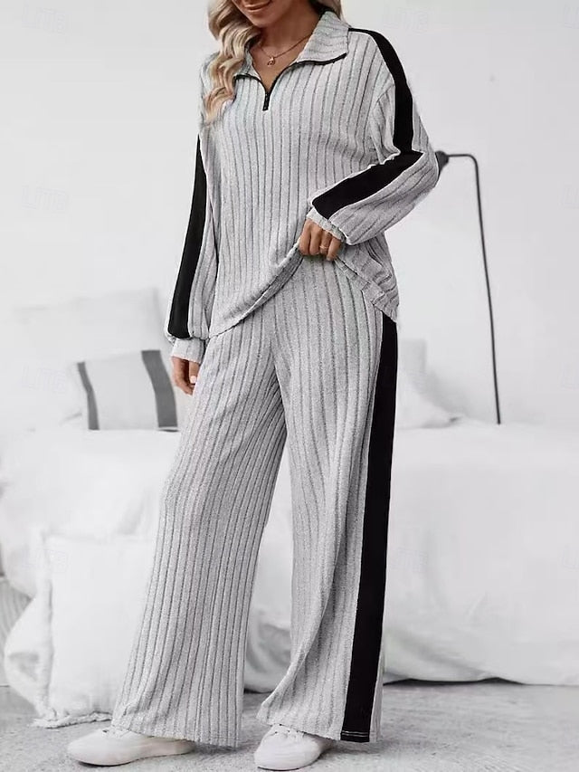 Women's Pants Sets Bolero Top Long Sleeve Shirt Collar