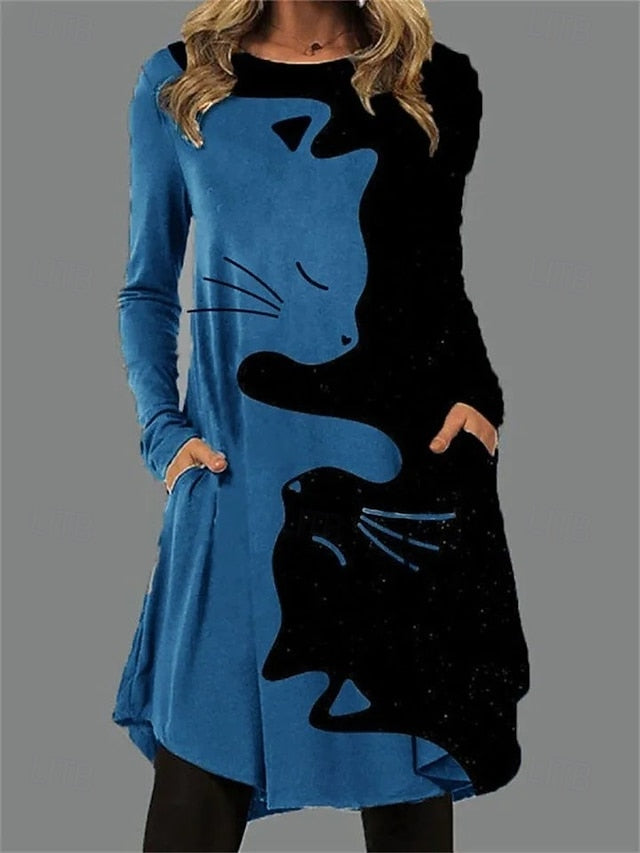 Women's Midi Dress Sheath Dress T Shirt Dress Tee Dress A