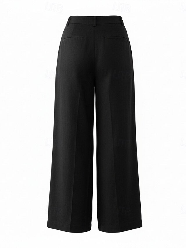 70% Linen Women's Linen Pants Wide Leg Chinos Vacation