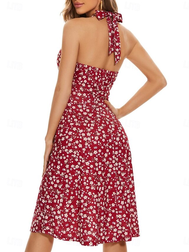 Women's Mini Dress A Line Dress Halter Dress Vacation