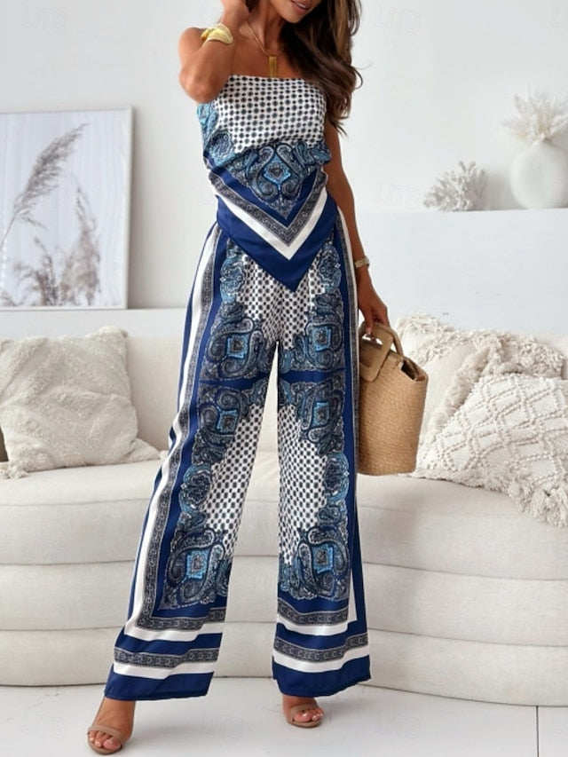 Women's Camisole Pants Sets Bolero Top Sleeveless Strap