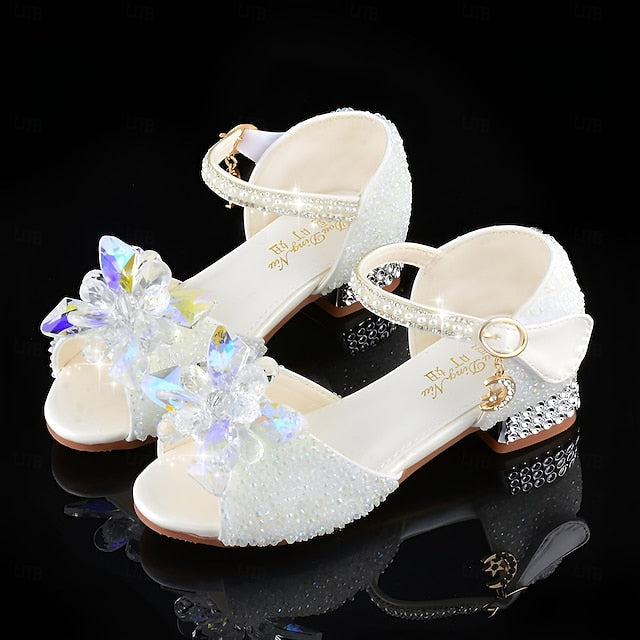 �Crystal Girls' Glittery Rhinestone Shoes Flower
