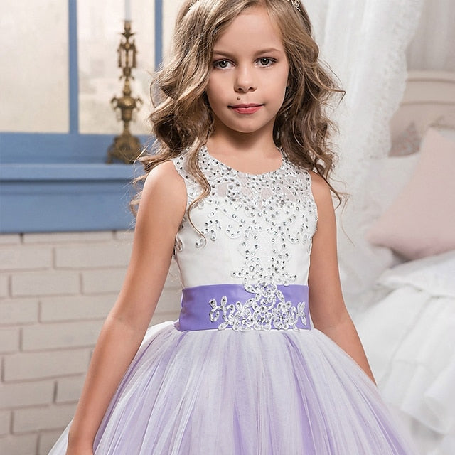 Flower Lace Girl Dress Formal Girls'