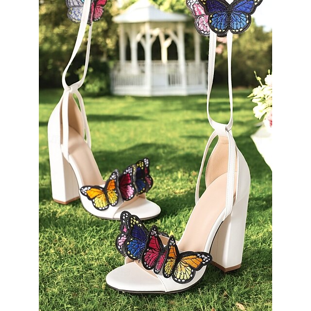 Butterfly Sandals High Heel for Embellished Black Women –
