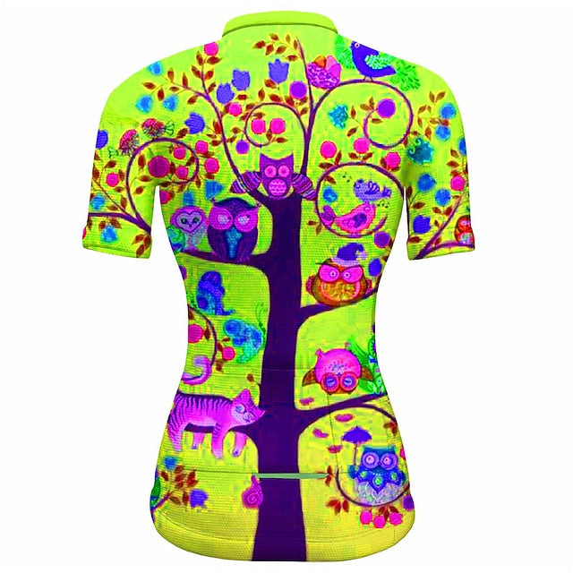 Women's Cycling Jersey Graphic Plants Short Sleeve Bike