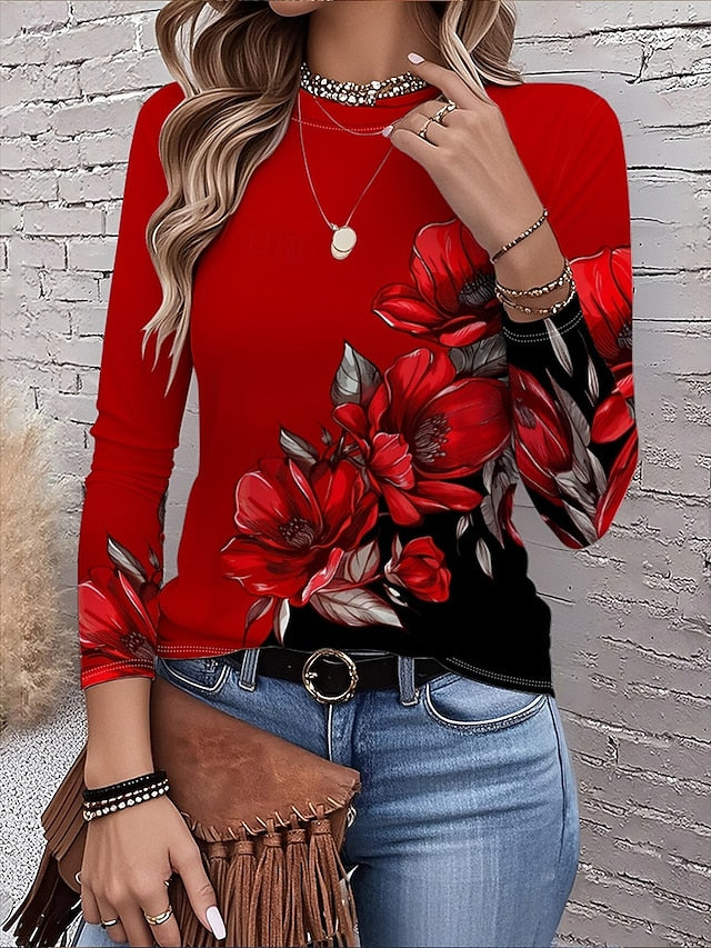 Women's T Shirt Print Floral Graphic Plants Vintage Fashion