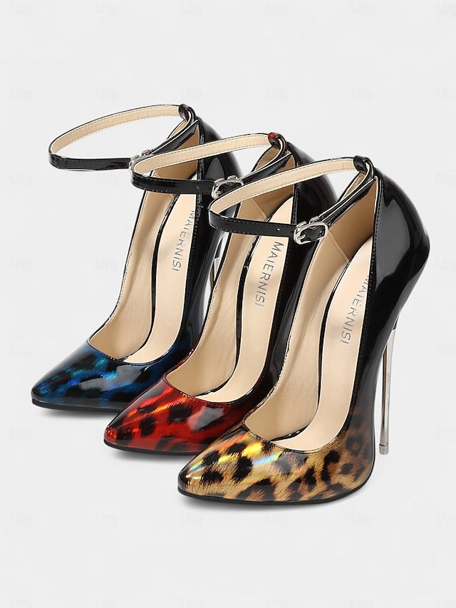 Patent Sexy Pumps Print – Women's Stiletto Red Leopard