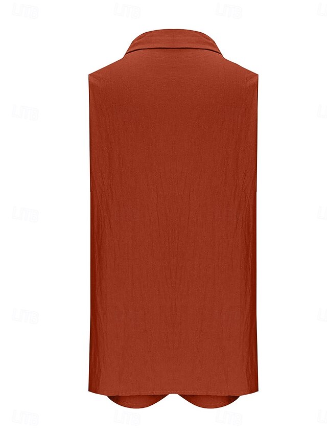 Women's Shorts Sets Sleeveless Shirt Collar Plain Ruched