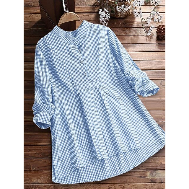 Women's Summer Shirt Casual Shirt Blouse Buttons Print