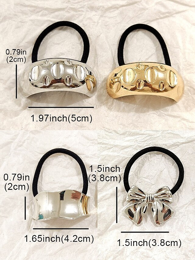 Women's Tone Hair Gold Band - Elastic Scrunchies with
