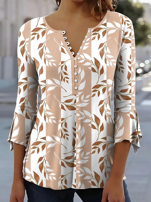 Women's T-Shirt Floral Graphic Elegant Stylish 3/4 Length
