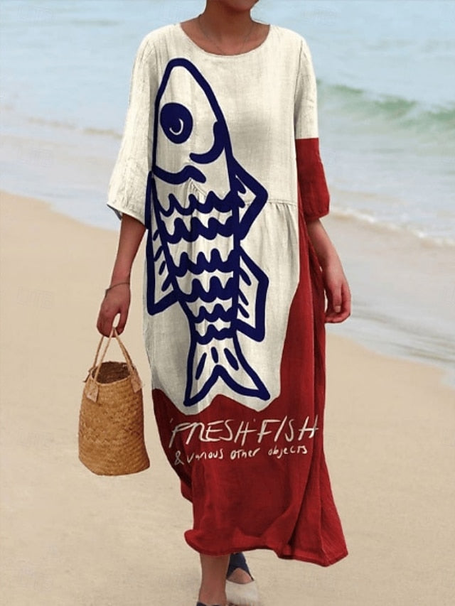 Women's Midi Dress Casual Dress Print Dress Fashion Modern