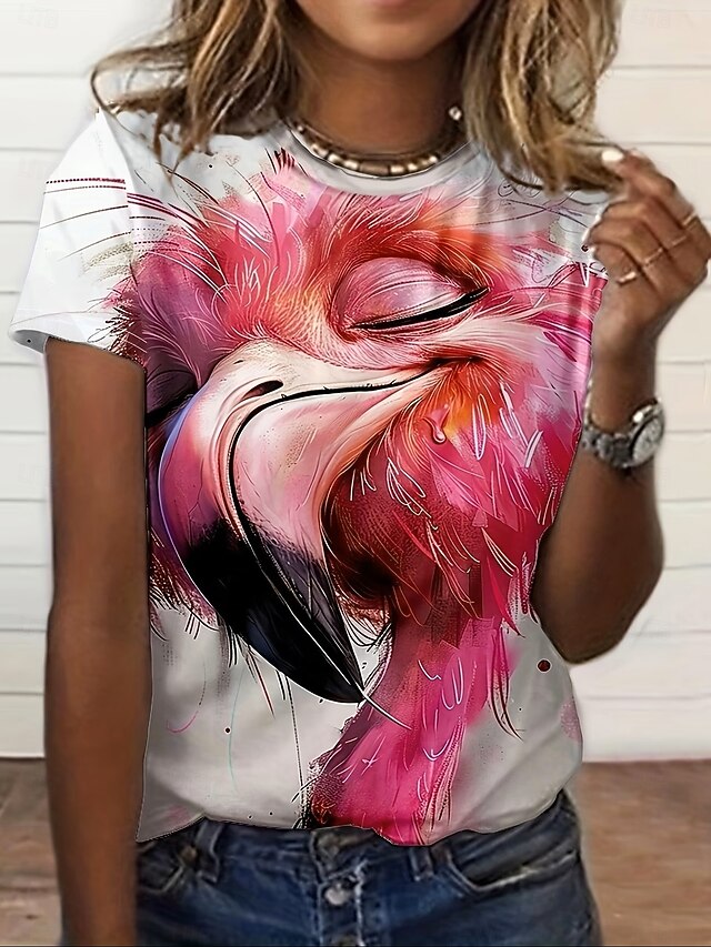Women's T Shirt Print Graphic Animal Letter Vintage Stylish