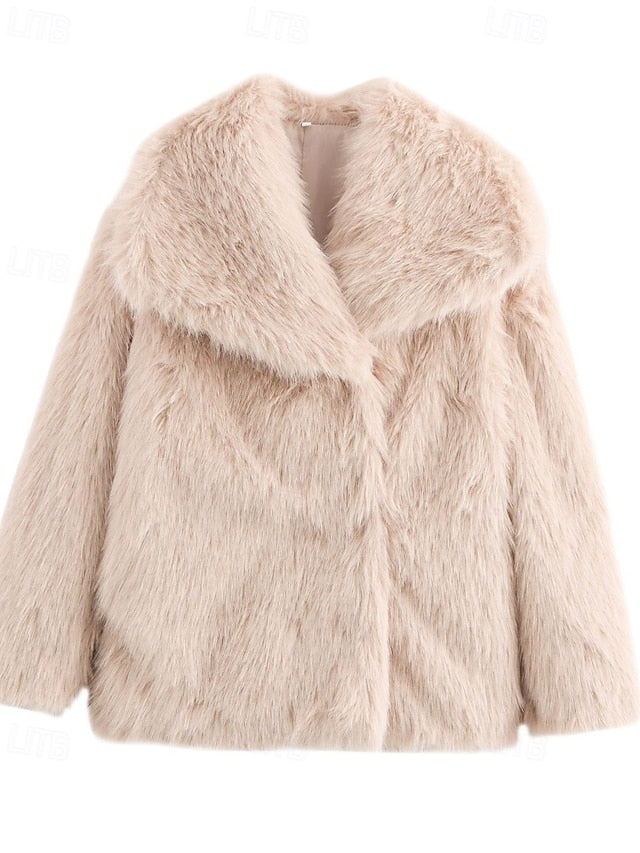 Furs Leathers Warm Faux Fur Coat Women's Comfortable
