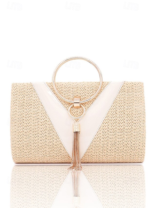 Straw Woven Clutch – with Handbag Purse Elegant Women's